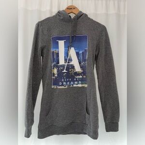 Amnesia LA city of dreams gray hoodie sweatshirt tunic length women’s S small